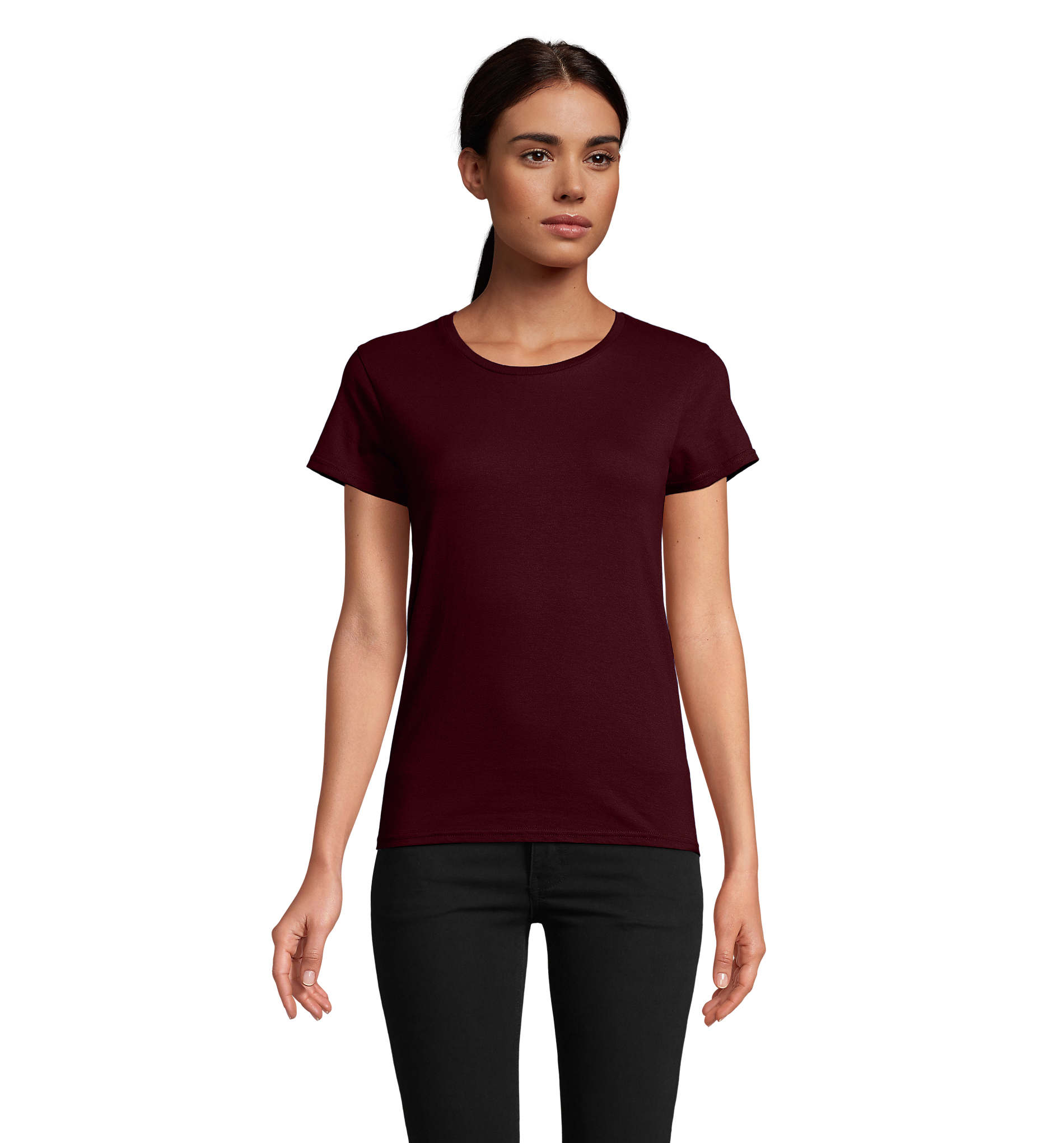 T-shirt publicitaire 175g femme Pioneer Bordeaux 1